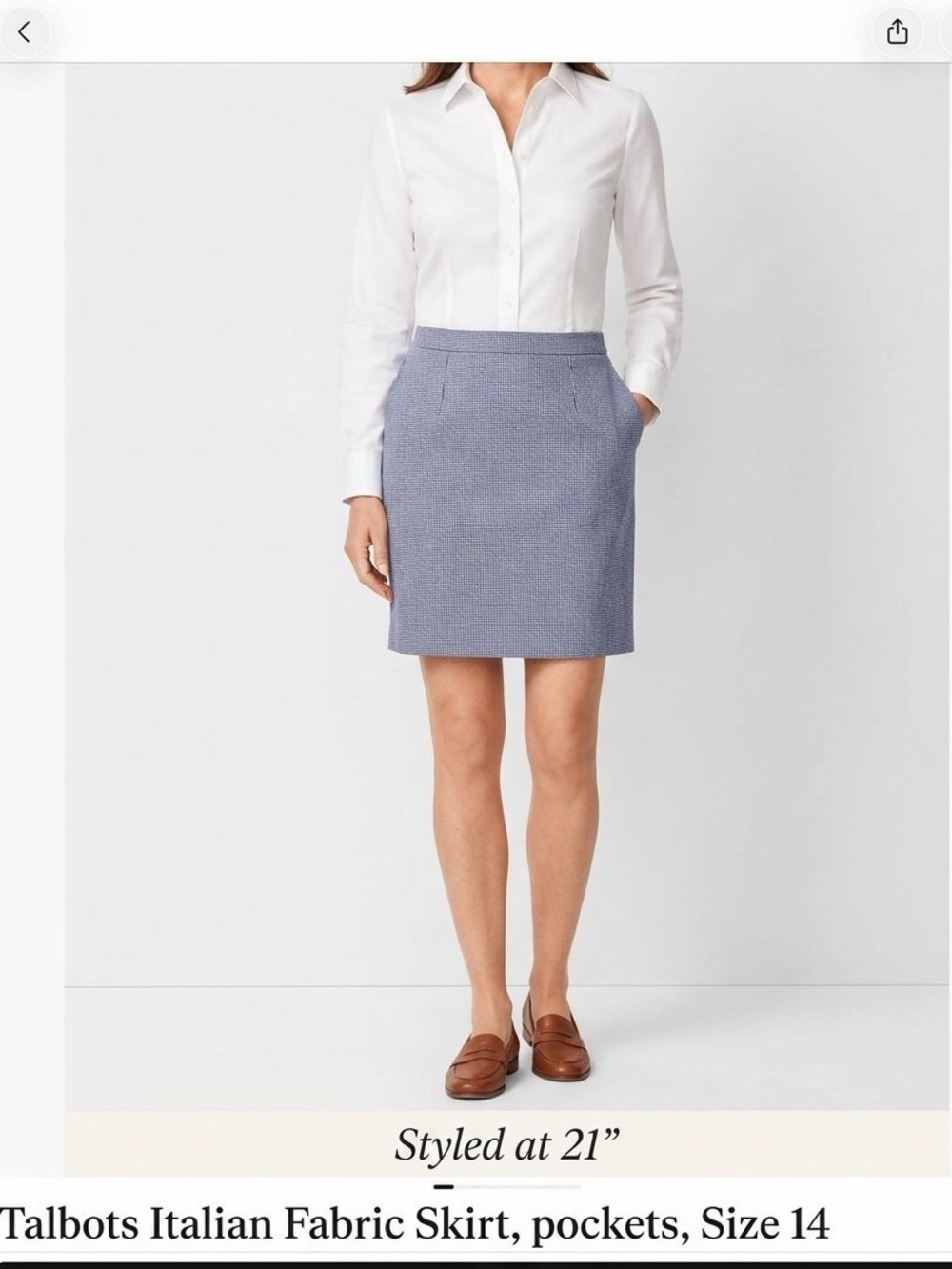 Talbots Italian Fabric Skirt pockets  Size 14